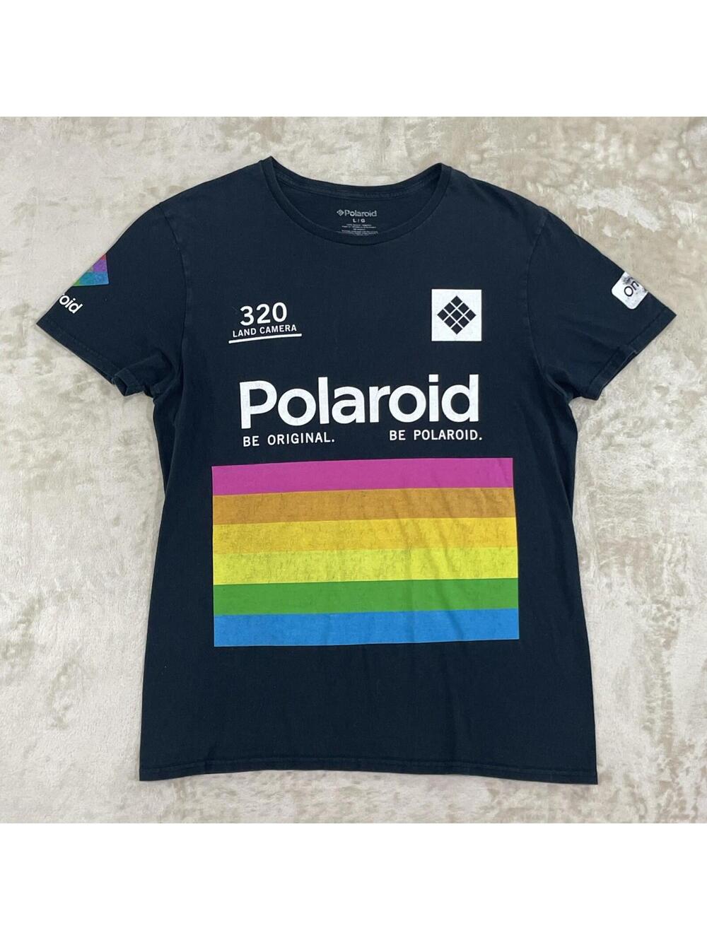 Polaroid Men's Black/Multi Short Sleeve Logo Graphic T-Shirt Size Large